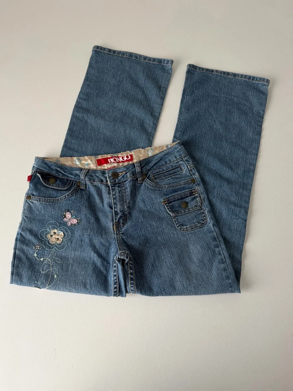 Y2K BONGO Embroidered Cargo Jeans